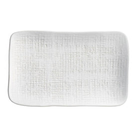 Platter Set New White Medium Rectangular Juta 4 Piece White Stoneware