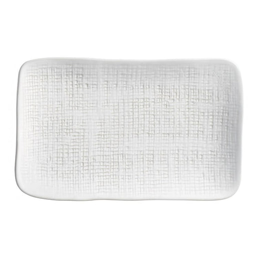 Platter Set New White Medium Rectangular Juta 4 Piece White Stoneware