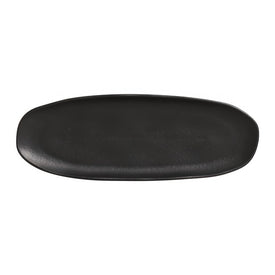 Matte Black Large Shallow Oval Platters Set of 4