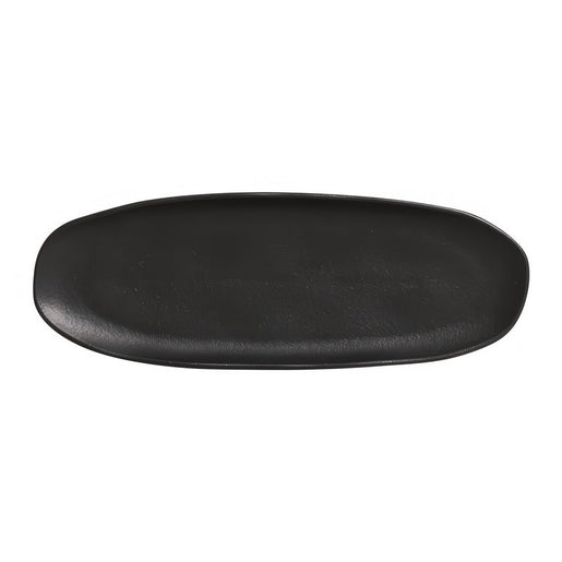 Matte Black Large Shallow Oval Platters Set of 4