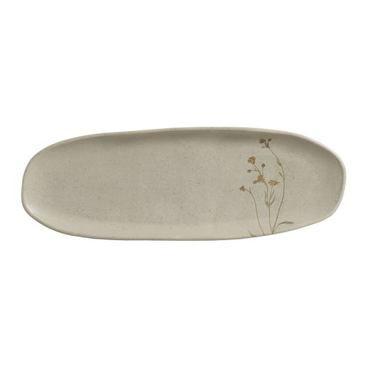 Platter Set Campestre Large Shallow Oval 4 Piece Ivory/Green/Yellow Stoneware