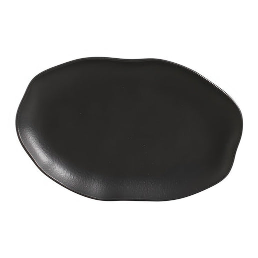 Matte Black Medium Shallow Oval Platters Set of 4
