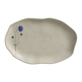 Platter Set Campestre Medium Shallow Oval 4 Piece Ivory/Green/Blue Stoneware