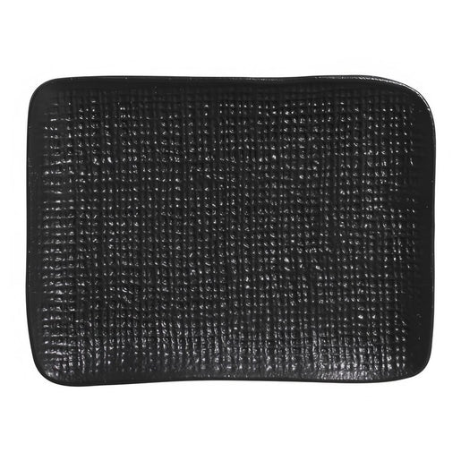 Matte Black Rectangular Juta Platters Set of 4