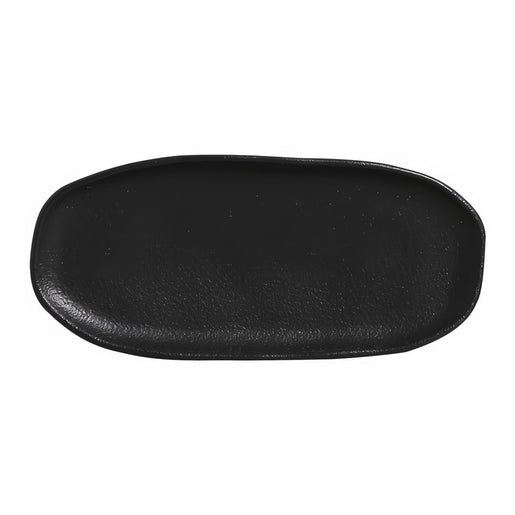 Matte Black Medium Shallow Oval Platters Set of 4