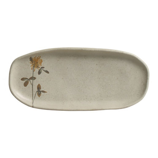 Platter Set Campestre Medium Shallow Oval 4 Piece Ivory/Green/Yellow Stoneware