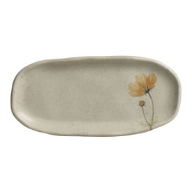 Platter Set Campestre Shallow Oval 4 Piece Ivory/Green/Yellow Stoneware