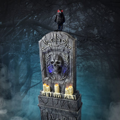 Seasonal Decor Motion Activated Aged Cemetery Tombstone Halloween 3.4 Feet Multicolored Plastic 1 Piece