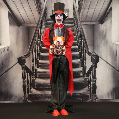 Seasonal Decor Talking Skull Clown in a Box Halloween Multicolored Plastic 1 Piece