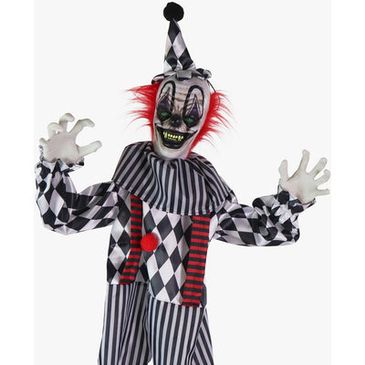 Seasonal Decor Talking Clown on a Stage with Movement and Light Up Eyes Halloween Multicolored Plastic 1 Piece
