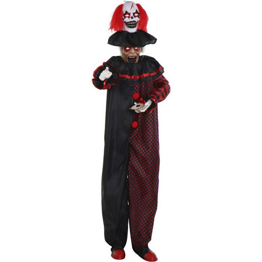 Seasonal Decor Pop-Up Two Headed Clown with Light Up Eyes Halloween Multicolored Plastic 1 Piece