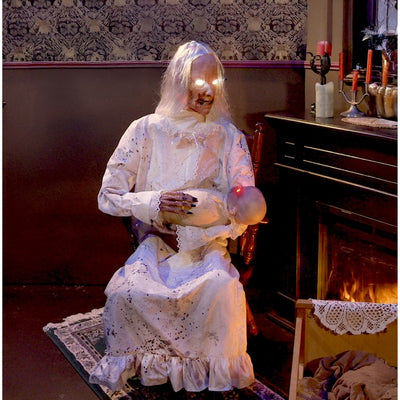 Seasonal Decor Motion Activated Gravely Granny with Sound Halloween Multicolored Plastic 1 Piece