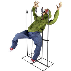Seasonal Decor Voice Sensor Impaled Zombie Halloween 4.4 Feet Multicolored Plastic 1 Piece