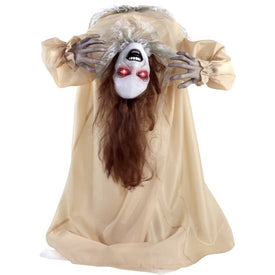 Seasonal Decor Touch Activated Animated Possessed Backbend Lady Halloween 3.4 Feet Multicolored Plastic 1 Piece
