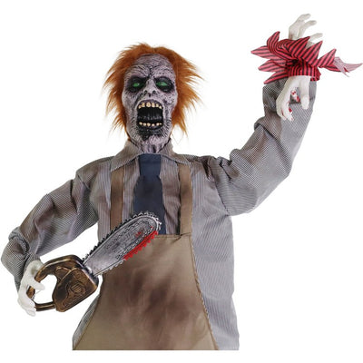 Seasonal Decor Zombie Carver with Movement Sound and Light Up Eyes Halloween Multicolored Plastic 1 Piece