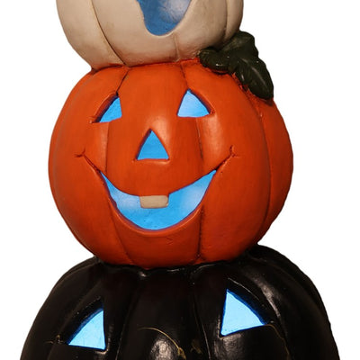 Seasonal Decor Stacked Jack-o-Lantern Halloween 27 Inch Multicolored Plastic 1 Piece