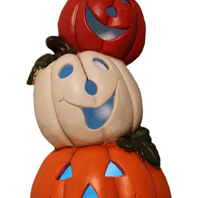Seasonal Decor Stacked Jack-o-Lantern Halloween 27 Inch Multicolored Plastic 1 Piece