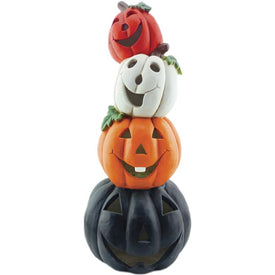 Seasonal Decor Stacked Jack-o-Lantern Halloween 27 Inch Multicolored Plastic 1 Piece