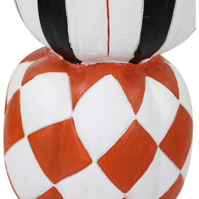 Seasonal Decor Stacked Pumpkin Trio Halloween 30.5 Inch Multicolored Plastic 1 Piece