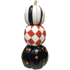 Seasonal Decor Stacked Pumpkin Trio Halloween 30.5 Inch Multicolored Plastic 1 Piece