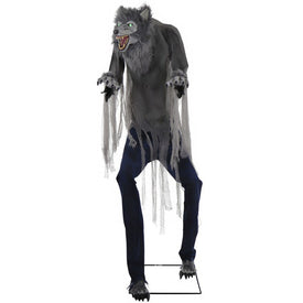 Seasonal Decor Tall Motion Activated Towering Werewolf Plug-In Halloween 7 Feet Gray/Multicolored Plastic 1 Piece