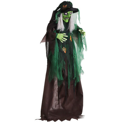 Seasonal Decor Talking Forest Witch with Movement and Lights Halloween Multicolored Plastic 1 Piece