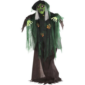 Seasonal Decor Talking Forest Witch with Movement and Lights Halloween Multicolored Plastic 1 Piece