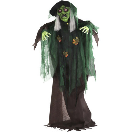 Seasonal Decor Talking Forest Witch with Movement and Lights Halloween Multicolored Plastic 1 Piece