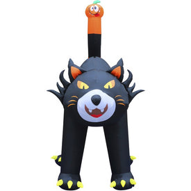 Seasonal Decor Tall Pre-Lit Inflatable Black Cat Halloween 10 Feet Black Polyester 1 Piece