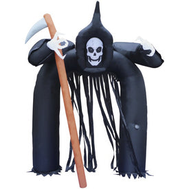 Seasonal Decor Tall Pre-Lit Musical Inflatable Grim Reaper Arch Halloween 10 Feet Black Polyester 1 Piece