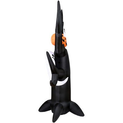 Artificial Tree Inflatable Spooky Tree with Ghosts and Pumpkins 8 Feet Black Polyester Halloween