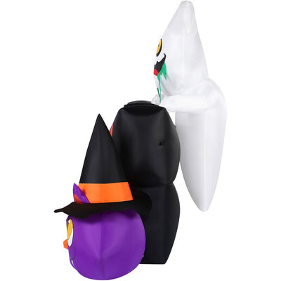 Seasonal Decor Wide Pre-Lit Inflatable Trick or Treat Sign Halloween 8 Feet Black Polyester 1 Piece