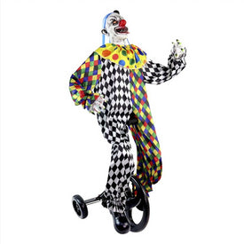Seasonal Decor Voice and Sound Sensor Clown on Tricycle Halloween 5.9 Feet Multicolored Plastic 1 Piece