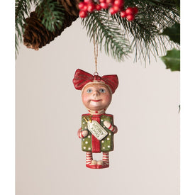 Surprise Package Girl Ornament
