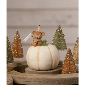 Happy Fall Mouse On Pumpkin