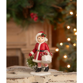 Santa Girl Pulling Tree