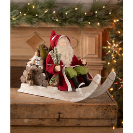 Santa on Log Sled