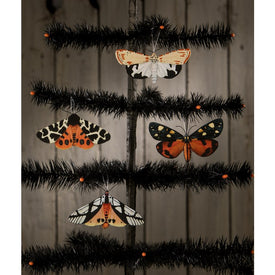 Halloween Moth Eclipse Ornaments Set of 4