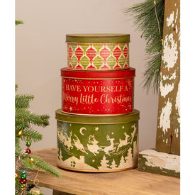 Vintage Christmas Tins Set of 3