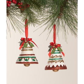 Kitschmas Fun Bell Ornament Set of 2
