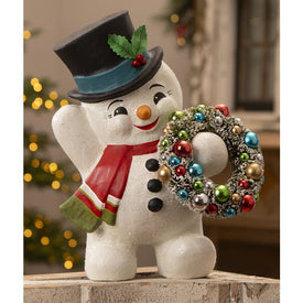 Large Snowman with Wreath
