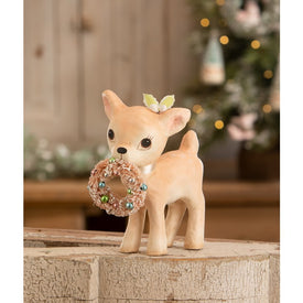 Pink Reindeer with Wreath