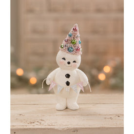 Pastel Merry Snowman With Tree