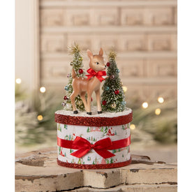 Retro Ruby Reindeer on Box