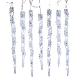 UL 60-Light Dual Color LED 12-Piece Icicle String Light Set - Silver