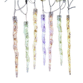 UL 60-Light Dual Color LED 12-Piece Icicle String Light Set - Multicolored