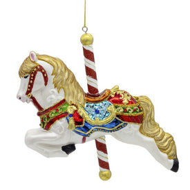 6" Bellissimo Glass Carousel Horse Ornament