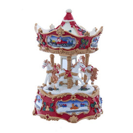 7" Wind-Up Musical Carousel Table Piece