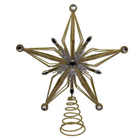 12.5" Gold and Silver Star Tree Topper