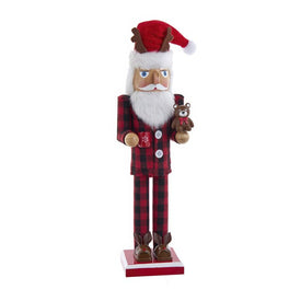 15" Santa With Red Pajamas Nutcracker